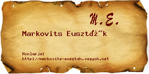 Markovits Euszták névjegykártya